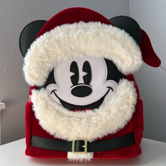 Loungefly Handbags - Disney Parks Loungefly Christmas Santa Mickey Mouse Backpack
